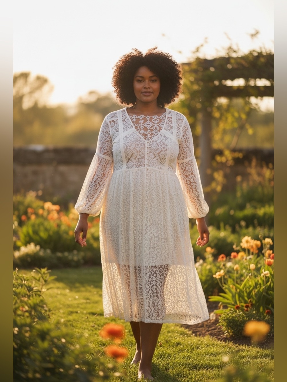 ANTHROPOLOGIE MAEVE San-Michel Lace Duster Dress Coverup Ivory White L - Picture 2 of 16